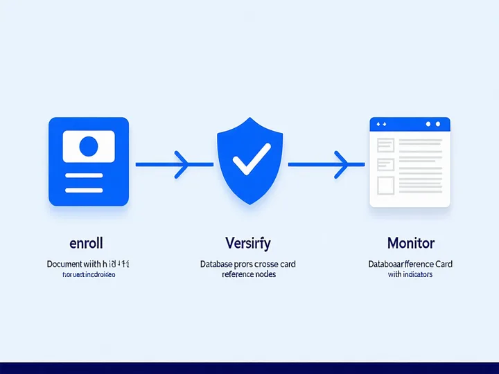 Contractor identity verification workflow diagram showing enrollment, verification, and continuous monitoring phases with NIST control references