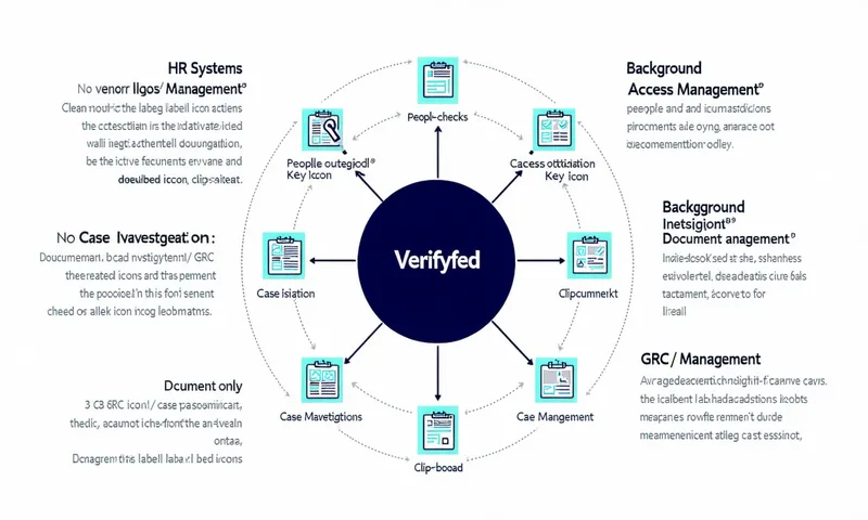 Integration ecosystem diagram showing connections between Verifyfed platform and HR, access management, and GRC systems